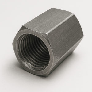 Гайка соединительная хромированная Ст45 М12 мм DIN 6334 в наличии в Челябинске